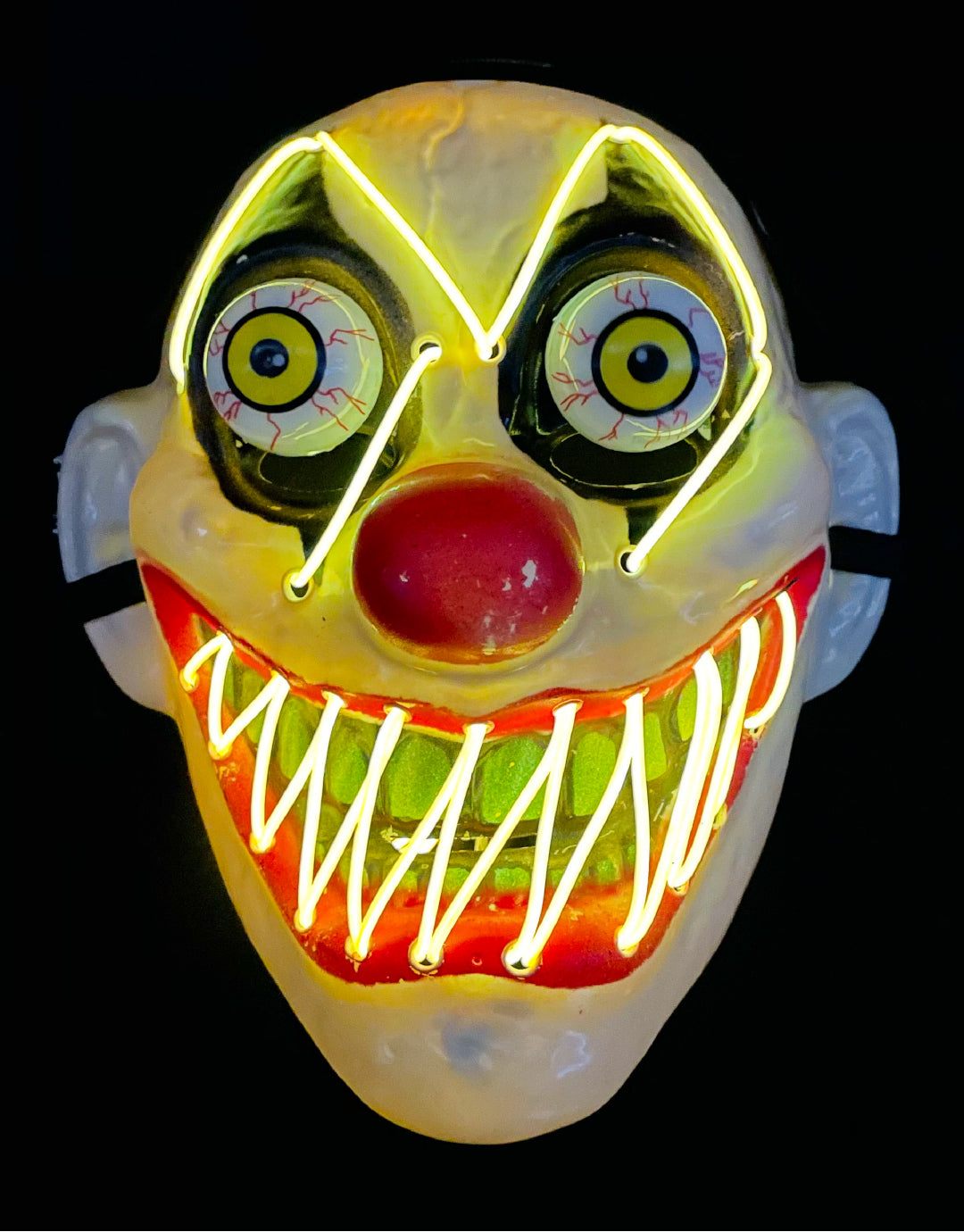 MÁSCARA PAYASO OJOS MÓVILES LED