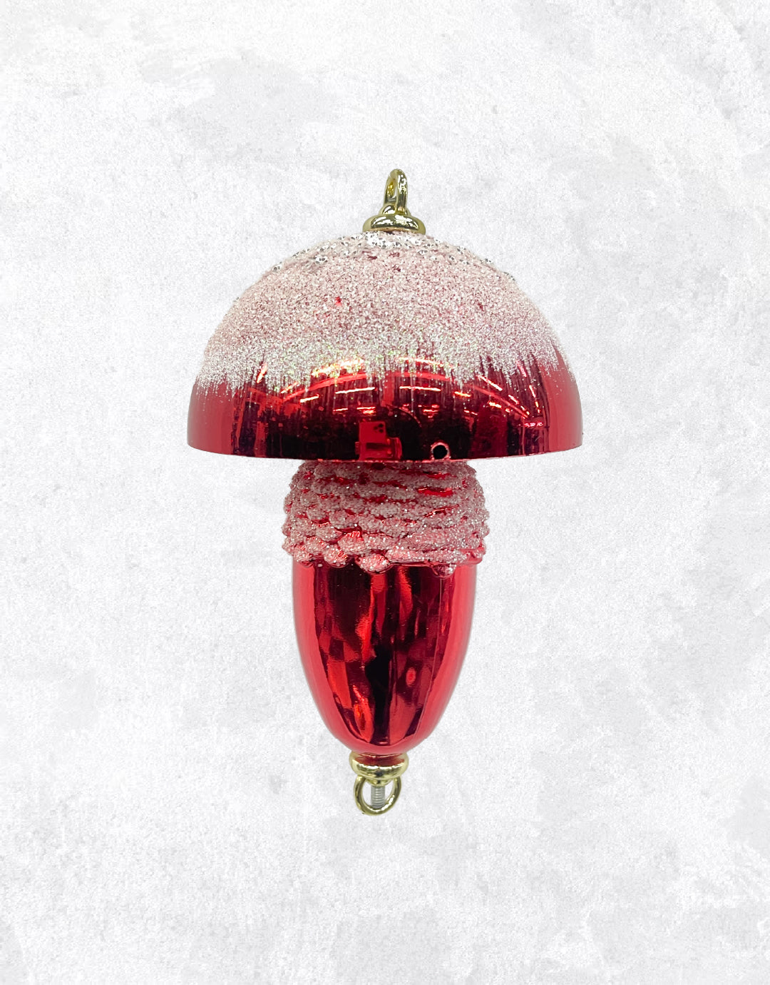 BOLA HONGO METALIZADO ESCARCHADO ROJO HG-15
