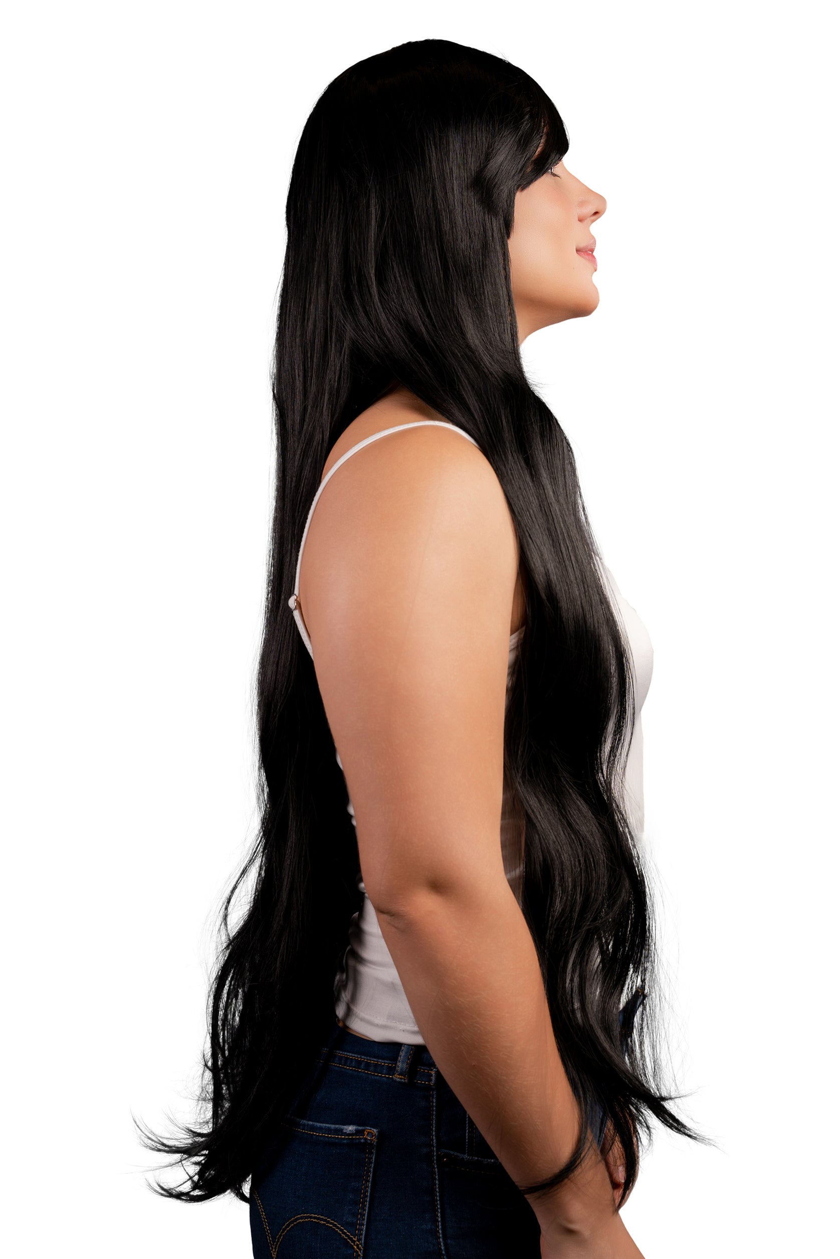 PELUCA SEMINATURAL LARGA ONDAS CON CAPUL CH-1874-2-2